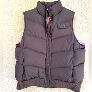 Gap Brown and Pink retro styled puffer vest - size L
